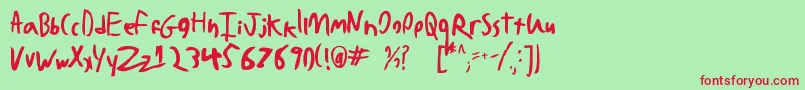 BadHandwriting7.2 Font – Red Fonts on Green Background