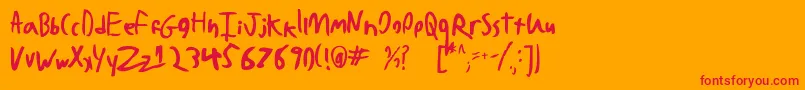 fuente BadHandwriting7.2 – Fuentes Rojas Sobre Fondo Naranja