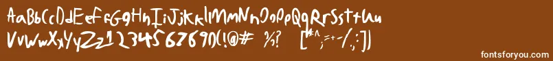 BadHandwriting7.2 Font – White Fonts on Brown Background
