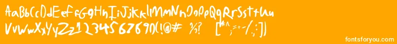 BadHandwriting7.2 Font – White Fonts on Orange Background