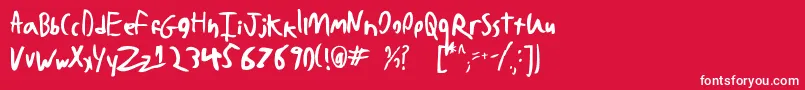 BadHandwriting7.2 Font – White Fonts on Red Background