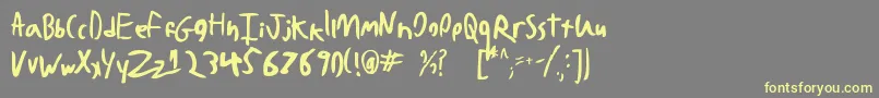 BadHandwriting7.2 Font – Yellow Fonts on Gray Background