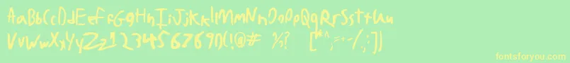 fuente BadHandwriting7.2 – Fuentes Amarillas Sobre Fondo Verde