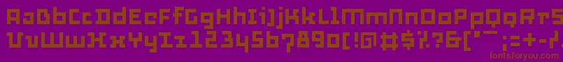 Thirtysix-Schriftart – Braune Schriften auf violettem Hintergrund