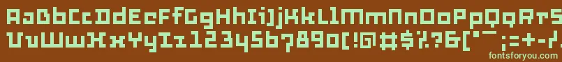 Thirtysix-fontti – vihreät fontit ruskealla taustalla