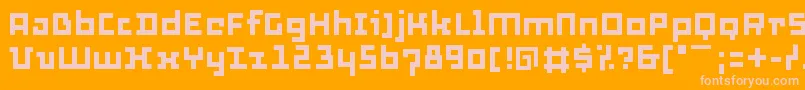 Thirtysix-Schriftart – Rosa Schriften auf orangefarbenem Hintergrund