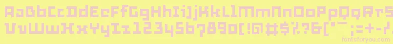 Thirtysix Font – Pink Fonts on Yellow Background