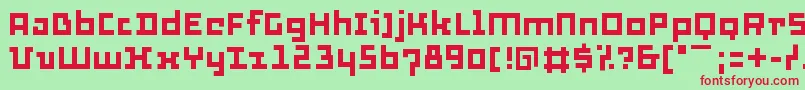 Thirtysix-Schriftart – Rote Schriften auf grünem Hintergrund