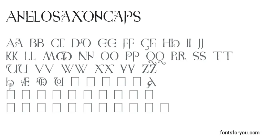 Czcionka AngloSaxonCaps – alfabet, cyfry, specjalne znaki