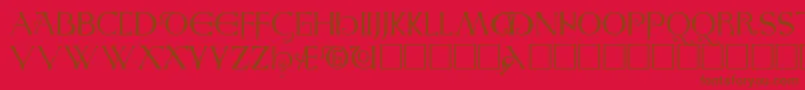 AngloSaxonCaps-fontti – ruskeat fontit punaisella taustalla