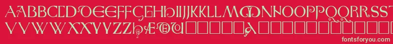 AngloSaxonCaps Font – Green Fonts on Red Background