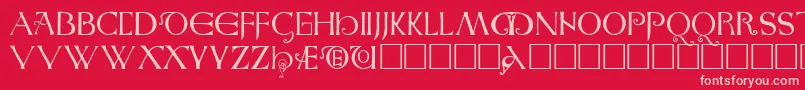 AngloSaxonCaps Font – Pink Fonts on Red Background