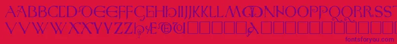 AngloSaxonCaps Font – Purple Fonts on Red Background