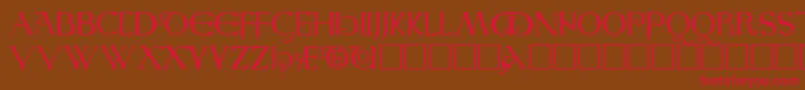 AngloSaxonCaps Font – Red Fonts on Brown Background