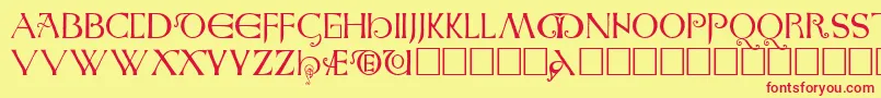 AngloSaxonCaps Font – Red Fonts on Yellow Background