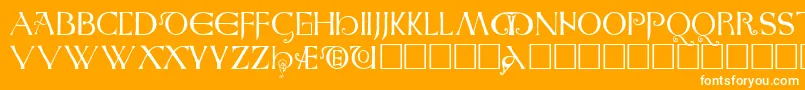 AngloSaxonCaps Font – White Fonts on Orange Background