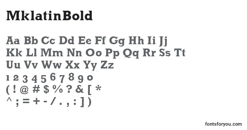 MklatinBoldフォント–アルファベット、数字、特殊文字
