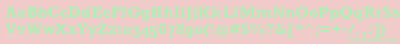 MklatinBold Font – Green Fonts on Pink Background