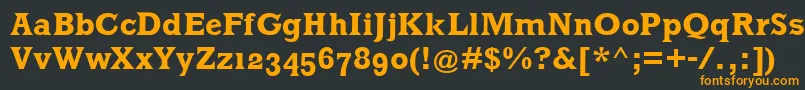 MklatinBold Font – Orange Fonts on Black Background