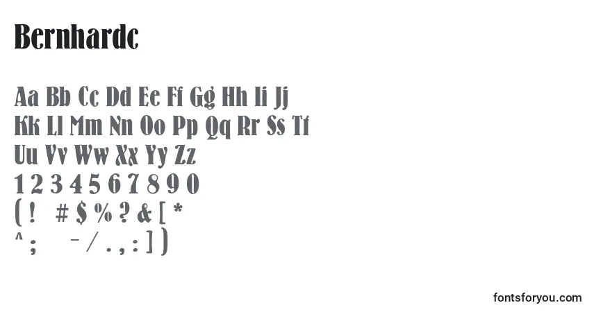 Fuente Bernhardc - alfabeto, números, caracteres especiales