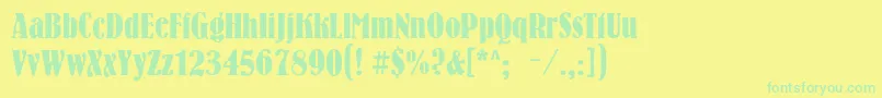 Bernhardc-Schriftart – Grüne Schriften auf gelbem Hintergrund