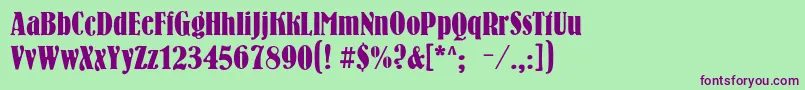 Bernhardc Font – Purple Fonts on Green Background