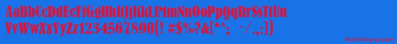 Bernhardc Font – Red Fonts on Blue Background