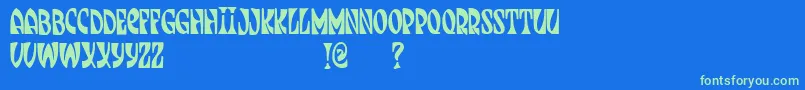 JmhJenpau Font – Green Fonts on Blue Background
