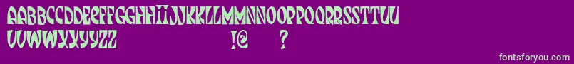 JmhJenpau Font – Green Fonts on Purple Background