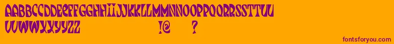 JmhJenpau Font – Purple Fonts on Orange Background