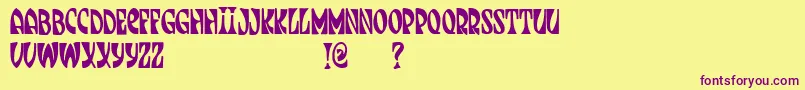 JmhJenpau Font – Purple Fonts on Yellow Background