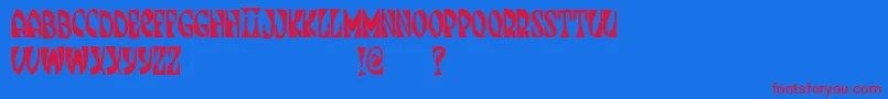 JmhJenpau Font – Red Fonts on Blue Background