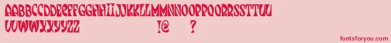JmhJenpau Font – Red Fonts on Pink Background
