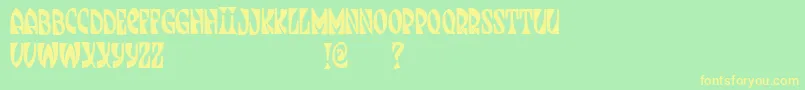 JmhJenpau Font – Yellow Fonts on Green Background