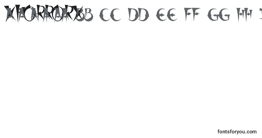 Schriftart XHorrorX – Alphabet, Zahlen, spezielle Symbole