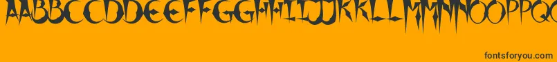 XHorrorX Font – Black Fonts on Orange Background