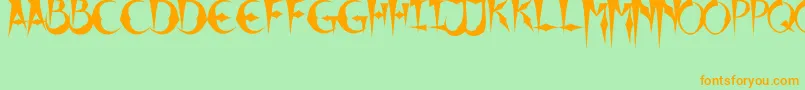 XHorrorX-Schriftart – Orangefarbene Schriften auf grünem Hintergrund