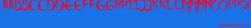 XHorrorX Font – Red Fonts on Blue Background