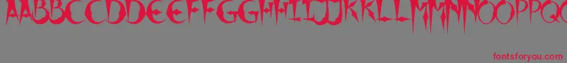 フォントXHorrorX – 赤い文字の灰色の背景