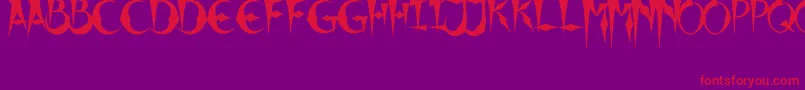 XHorrorX-Schriftart – Rote Schriften auf violettem Hintergrund