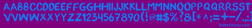 AppopaintRegular-Schriftart – Blaue Schriften auf violettem Hintergrund