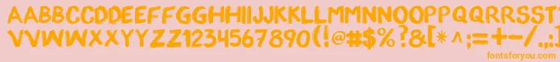 フォントAppopaintRegular – オレンジの文字がピンクの背景にあります。