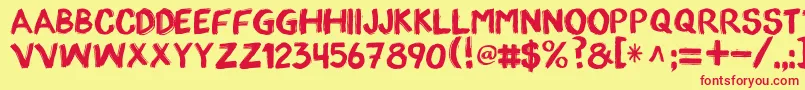 Шрифт AppopaintRegular – красные шрифты на жёлтом фоне