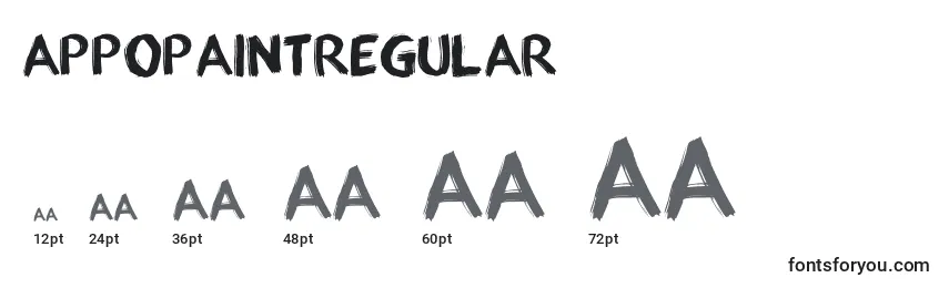 Размеры шрифта AppopaintRegular