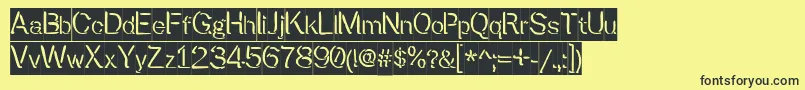 PresstapeLite Font – Black Fonts on Yellow Background