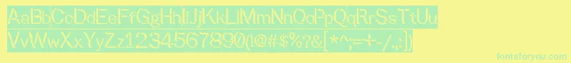 PresstapeLite Font – Green Fonts on Yellow Background