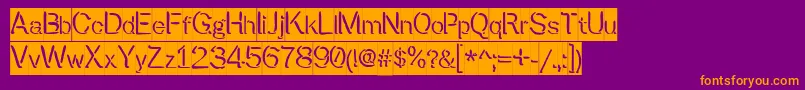 PresstapeLite Font – Orange Fonts on Purple Background