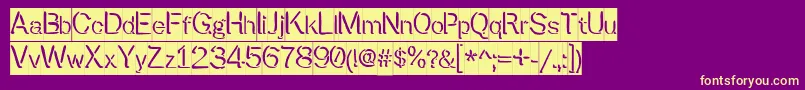 PresstapeLite Font – Yellow Fonts on Purple Background