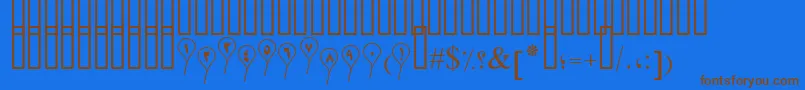 PtSeparatedBaloon Font – Brown Fonts on Blue Background