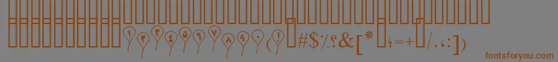 PtSeparatedBaloon-Schriftart – Braune Schriften auf grauem Hintergrund